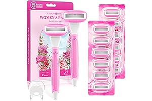 DreamGenius Women's Disposable Razors with Non-Slip Handles & Shower Holder