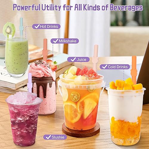 Miniatura 9 de Pajitas de silicona reutilizables para niños y adultos, paquete de 10 unidades, ecológicas de 5.5 pulgadas, sin BPA, de grado alimenticio, aptas