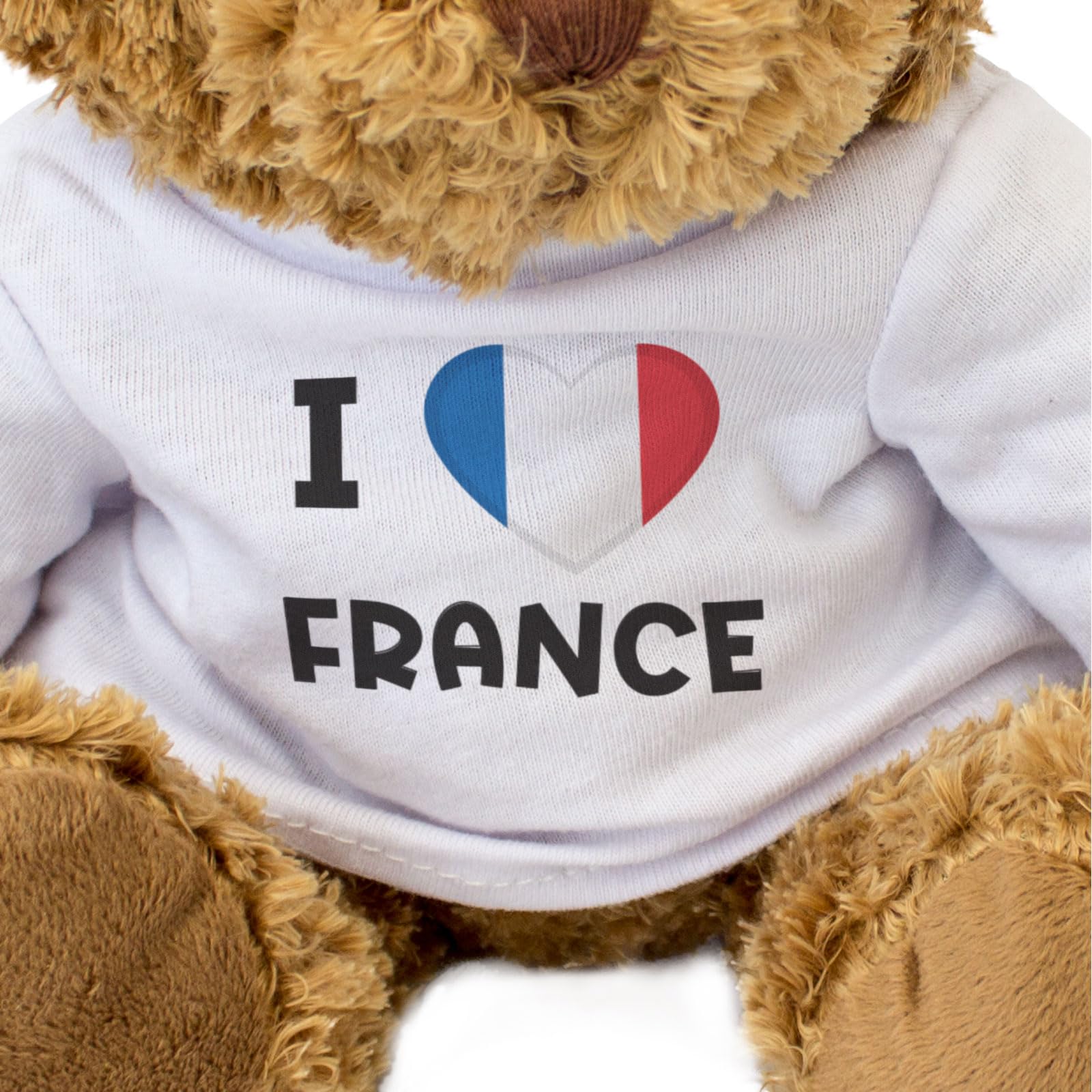 Big Red Egg I LOVE FRANCE FLAG - Teddy Bear - Cute Soft Cuddly Adorable - Gift Present, Brown, 20cm / 8 inches - Image 3