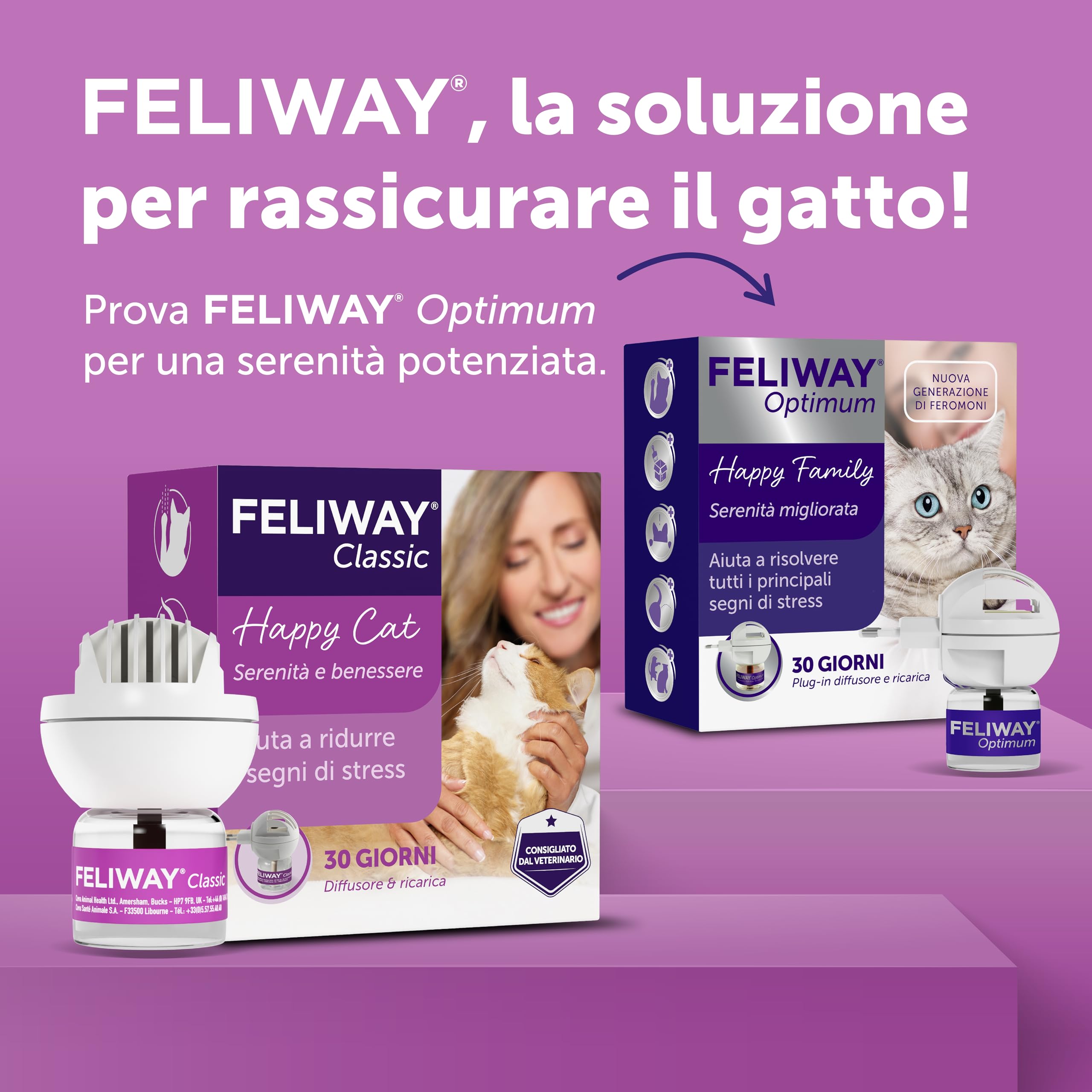 FELIWAY Classic Starter Kit Diffusore di Feromoni Calmanti per Gatti, 48 ml – Aiuta a risolvere i segni comuni di stress nei gatti e gattini, Raccomandato dai Veterinari, Clinicamente Testato