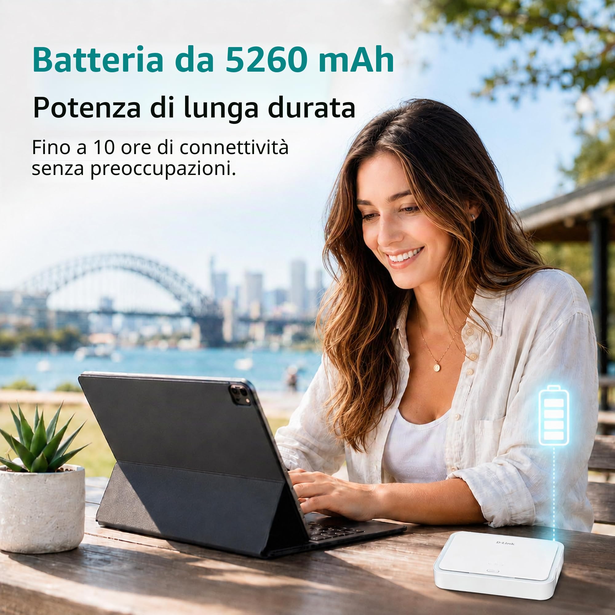 D-Link DBR-330-G Router Mobile 5G NR AX3000 Wi-Fi 6 (DBR-330-G) – Fino a 4,67 Gbps, AX3000 Dual Band, Batteria 5260 mAh, 32 Dispositivi, MicroSD, USB-C, Hotspot 5G Portatile