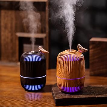 Cute Cool Mist Humidifier for Bedroom/Desk/Office, Small Personal Desktop Humidifier with 2 Mist Modes, 7 Color Lights with USB, Waterless Auto Shut-Off