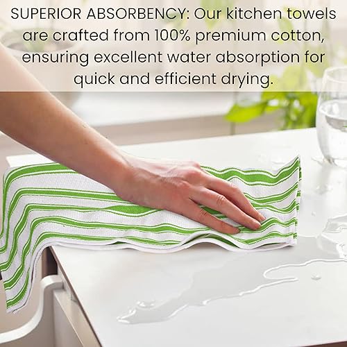 Miniatura 5 de Paquete de 6 toallas de cocina de alta calidad, 100% algodón, 16 x 26 pulgadas, absorbentes, de secado rápido, toallas de mano de cocina, paños de