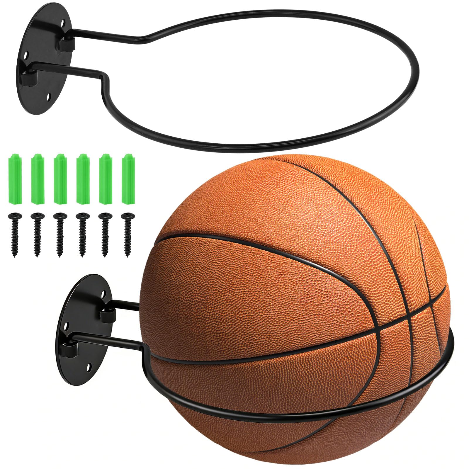 TEUYOE 2 Pcs Ball Holders for Wall,Ball Wall Storage Rack for Display