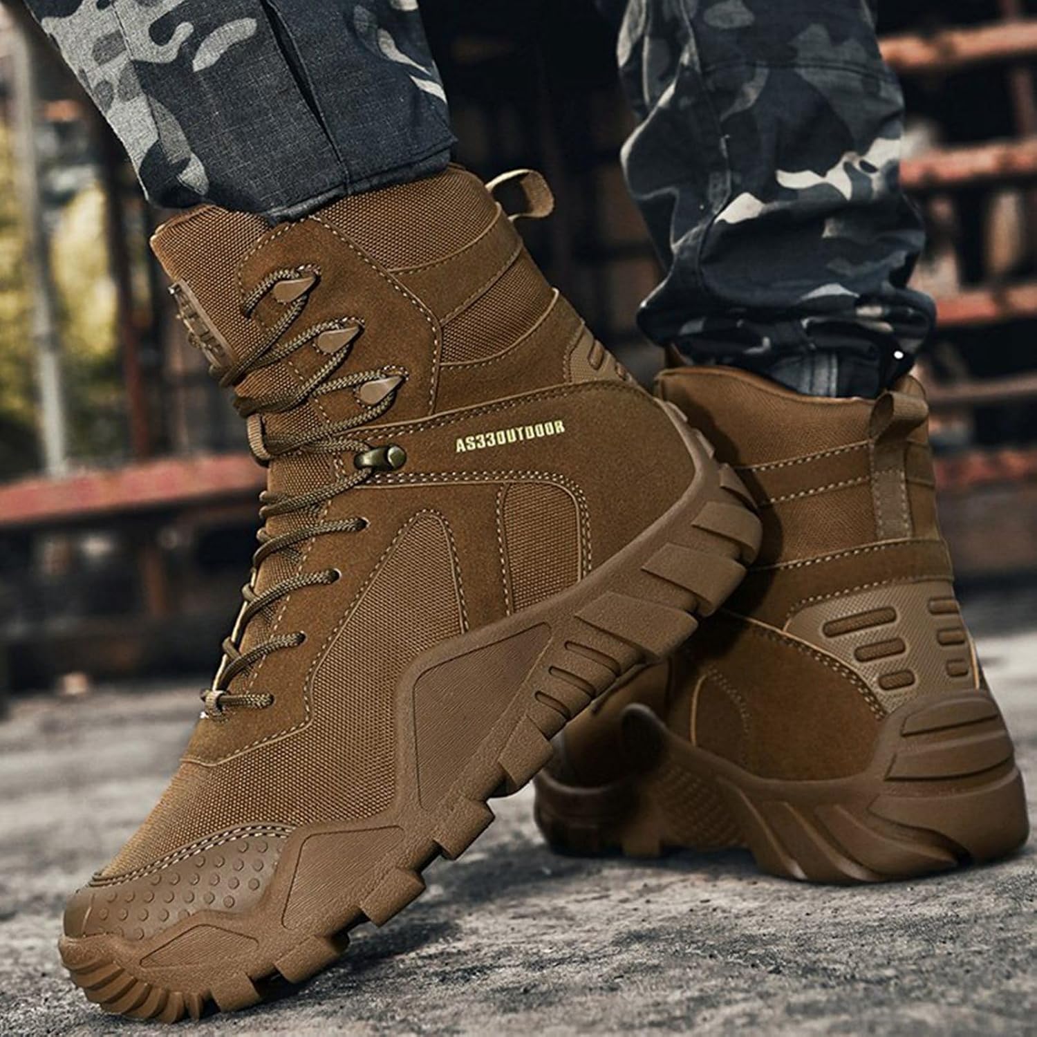 [Taopagii] タクティカルブーツ ジャングルブーツ メンズ ハイカット ミリタリーブーツ 秋冬 軍モノ レースアップ メッシ