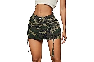 Chic and Bold: y2k Camo Cargo Skirt for Women