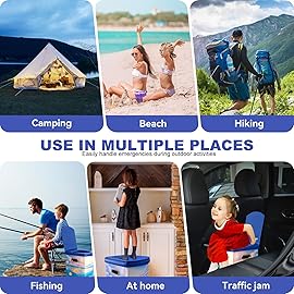 Upgrade XL Portable Toilet for Adults, Extra Large Portable Travel Floding Toilet, Camping Tall Toilets with Lid for Adults and Kids Compact Potty for Car,Hiking,Beach and Camping