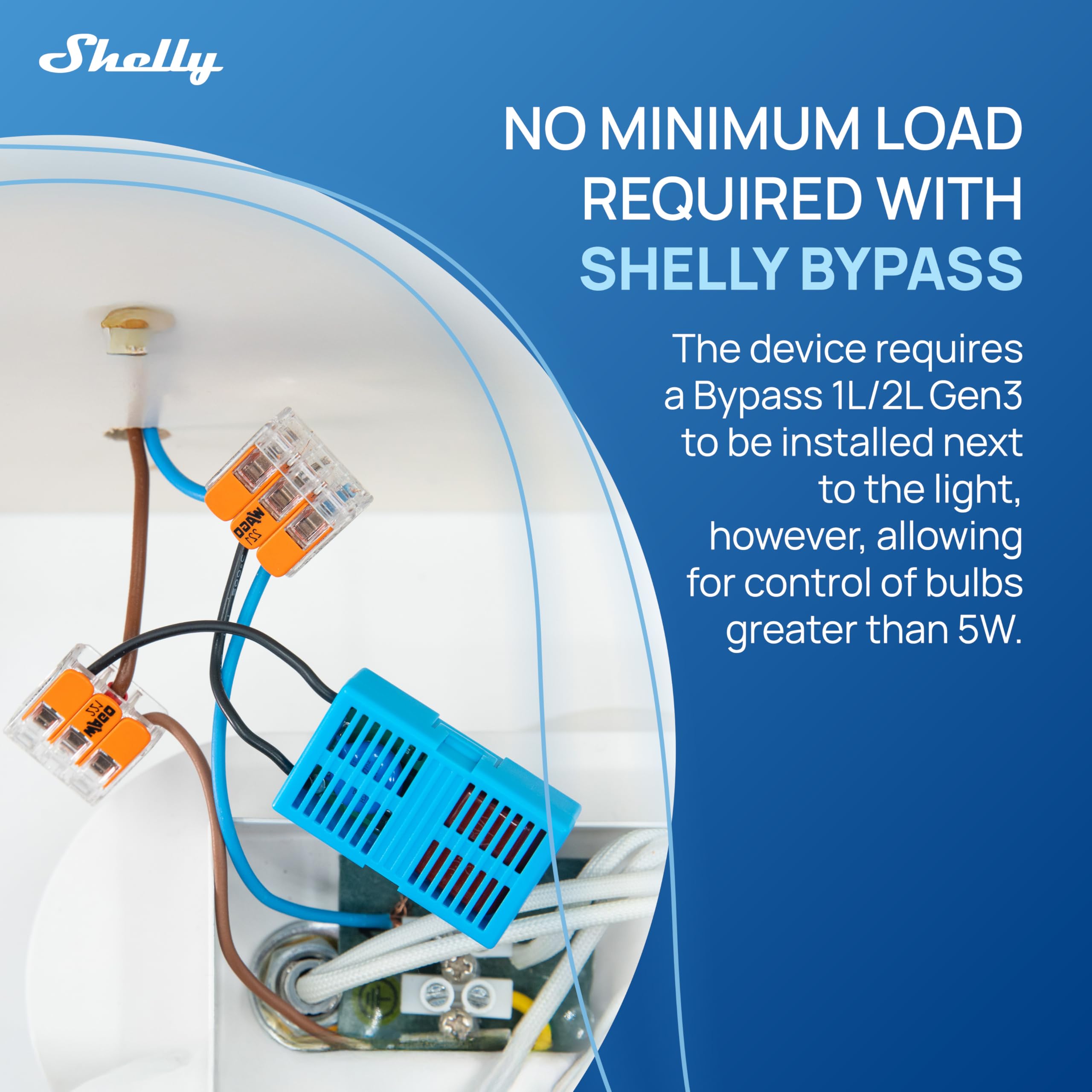 Shelly 1L Gen3 Con Bypass- Interruptor Inteligente WLAN, 1 Canal, Alexa, Google Home, Smartthings, No Requiere Concentrador, Mando A Distancia, No Requiere Conductor Neutro, Montaje Empotrado, Control