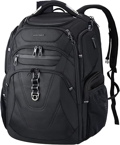 Miniatura 7 de KROSER Mochila para Laptop de Viaje Amigable Mochila Hidrófuga Mochila de Negocios, 18,4 pulg., Mochilas Daypack  Repelente al, Mochila de negocios,