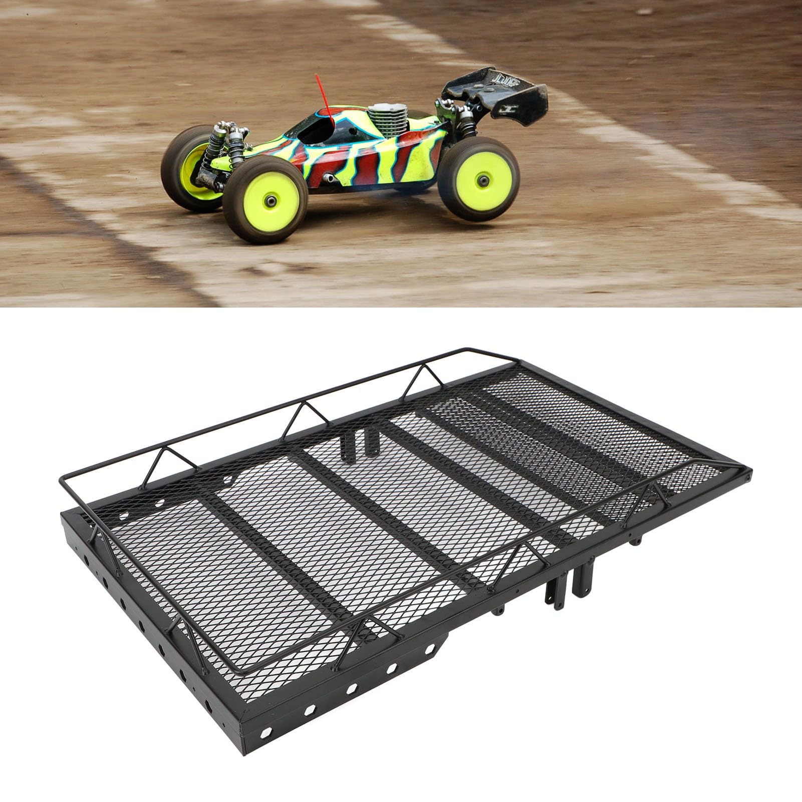 Przyczepa RC do Ciągnięcia za Samochodem, Aluminiowa Przyczepa Samochodu RC do SCX10 CC01 D90, Przyczepa do Przewozu ładunków w Skali 1/10, Przyczepa z Zaczepem
