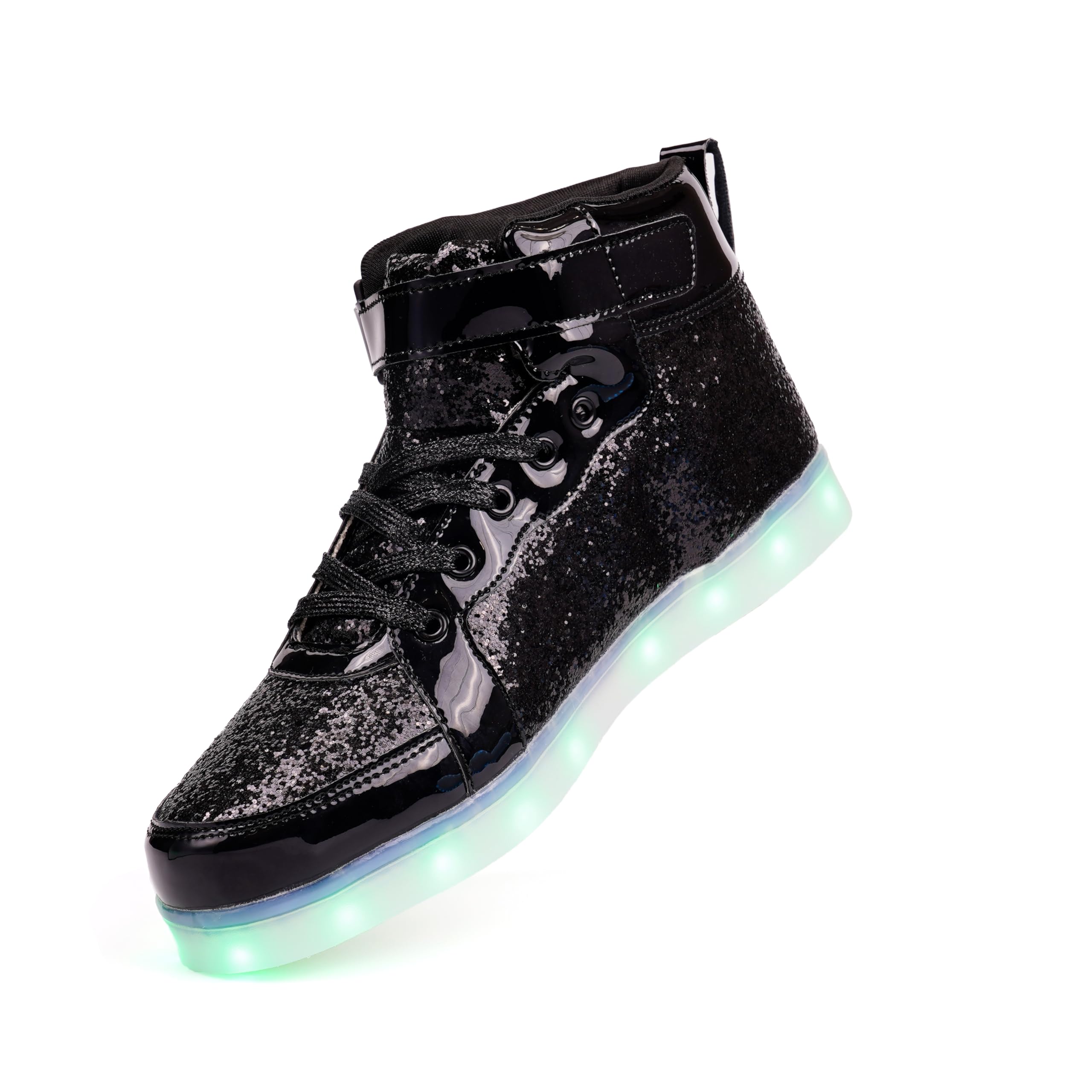 PYYIQI Glitter Led Shoes Light Up Shoes High Top Sneakers for Women Men Flashing Dancing Shoes for Halloween Christmas Party with USB Charging