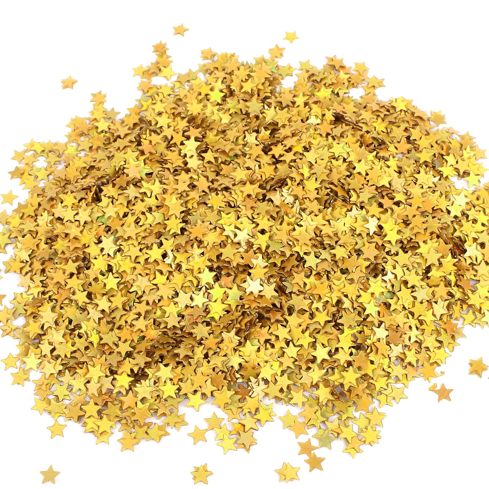 Chudian 4 Bolsas Confeti de Fiesta Confeti Cumpleaños de Estrella Confeti Dorado, 60g Confeti de Papel Metálico Confeti Boda Pequeño Decoración de Fiesta de Navidad (Dorado,6mm,4 x 3000pcs)
