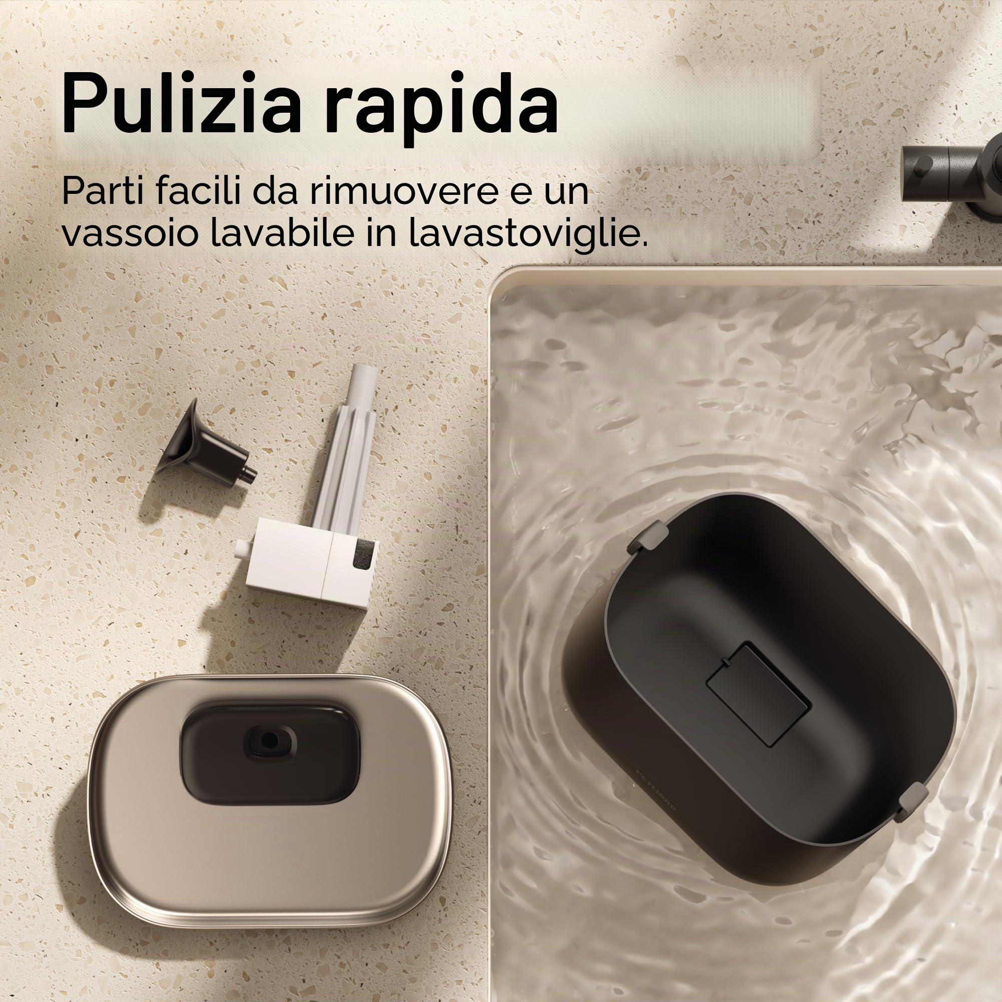 PETLIBRO Fontana per gatti senza fili con sensore di movimento, facile pulizia, n°1 Dockstream per gatti, senza fili, con batteria da 5000 mAh, 23 dB ultraleggera, senza BPA, 2 pompe