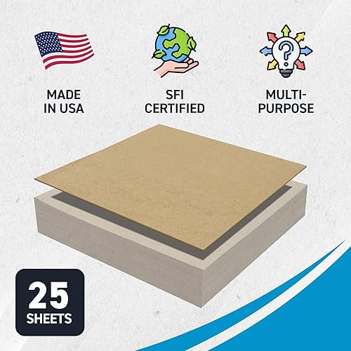 Miniatura 13 de MagicWater - Hoja de aglomerado para proyectos de bricolaje, 12 x 12 pulgadas, paquete de 10 unidades, 22 puntos, cartón kraft resistente