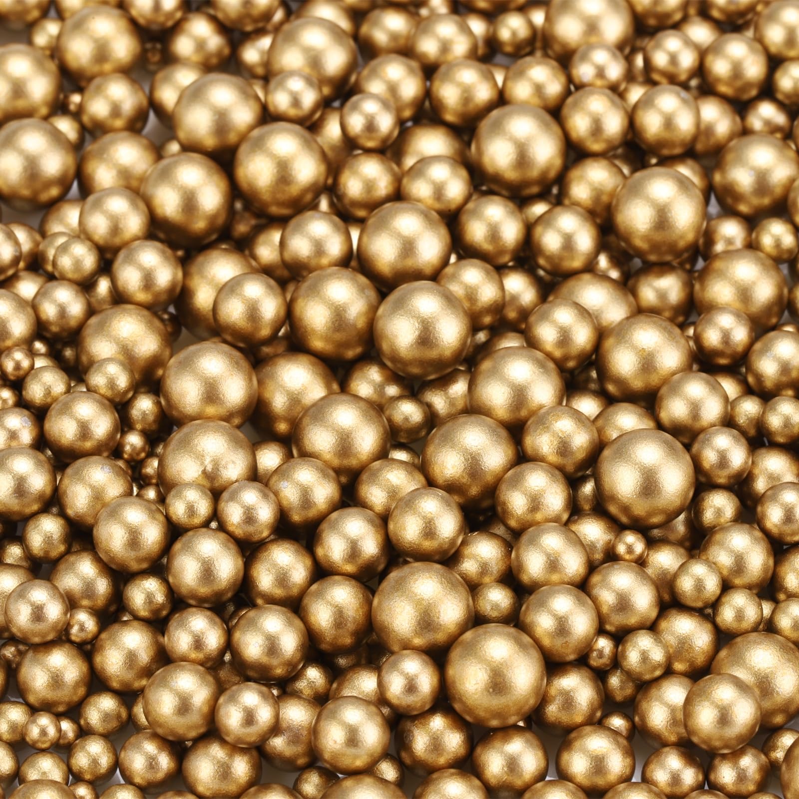 sourcing map 800Pcs Faux Pearl for Crafting, 3-8mm No Hole ABS Round Pearls for Vase Fillers, Jewelry Making, Vase Filler, Cosmetic Boxes, DIY Parts, Table Scatter, Home Decor, Champagne Gold