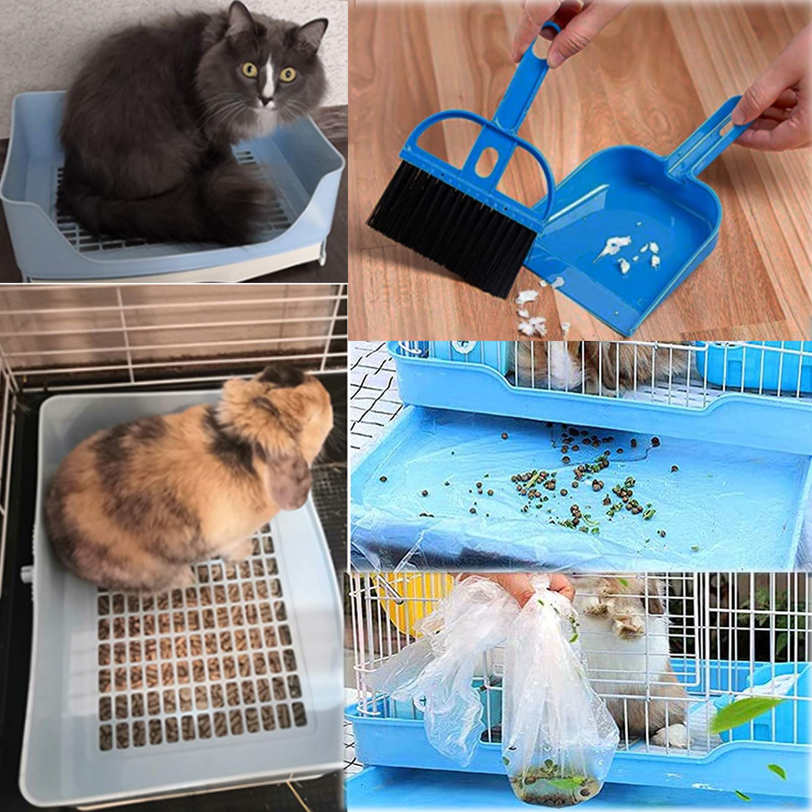Hamiledyi Lettiera grande per conigli, lettiera per animali domestici, con cassetto angolare, per conigli, porcellini d'India, cincillà, furetti, ricci, piccoli animali