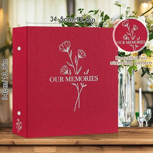 Vista 89 de Lanpn Álbumes de fotos pequeños de 4 x 6 pulgadas, 50 imágenes, paquete de 2 unidades, mini capacidad de lino Our Memories, juego de bolsillos