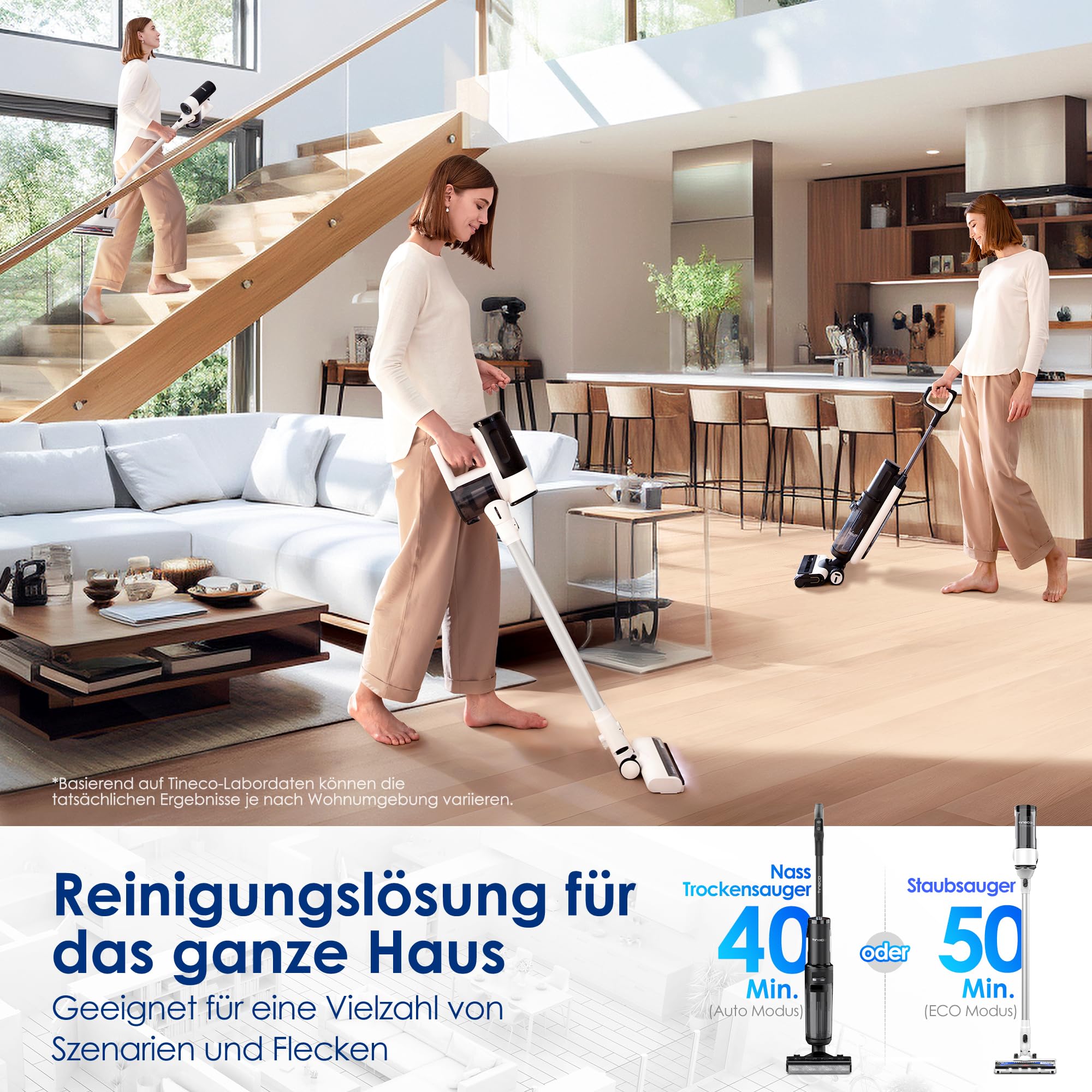 Tineco Floor ONE Switch S7 Nass-Trockensauger, ReverseScrub, ZeroTangle | 5 in 1 Smart Multifunktions Waschsauger, Einfacher Wechsel mit SwitchPro-Motor, FlashDry Selbstreingungsystem