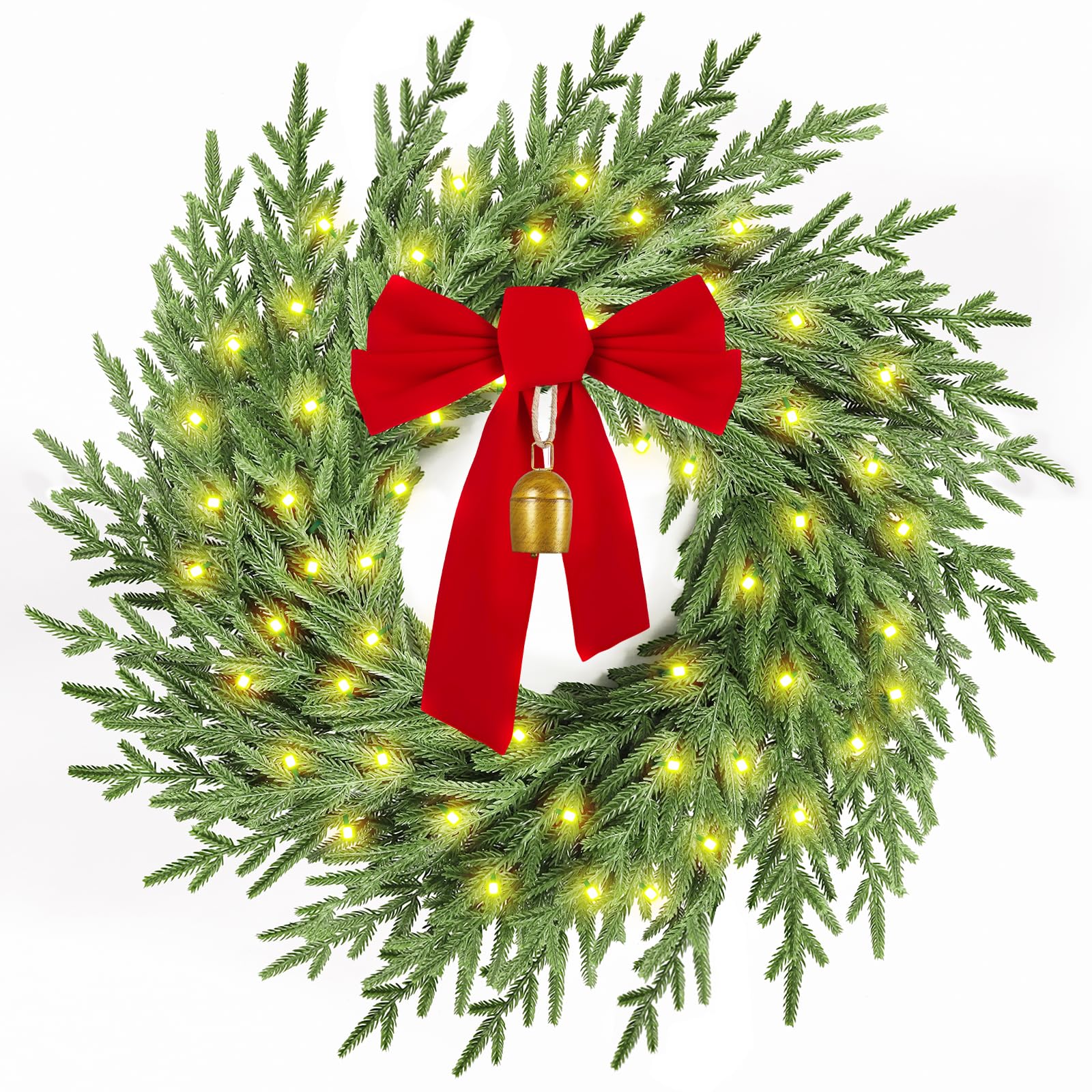 Couronne de Noël avec lumières pour illuminer votre fenêtre et salon