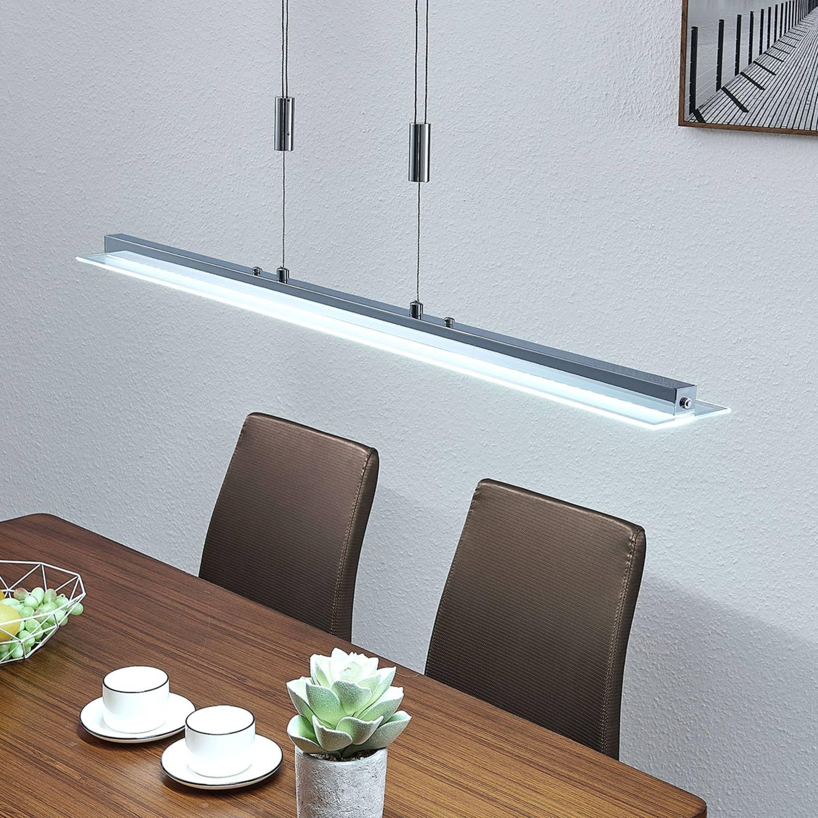 Lindby LED Pendelleuchte höhenverstellbar, Lichtfarbe einstellbar mit Touchdimmer Esstisch Hängelampe 24W Downlight Esszimmer