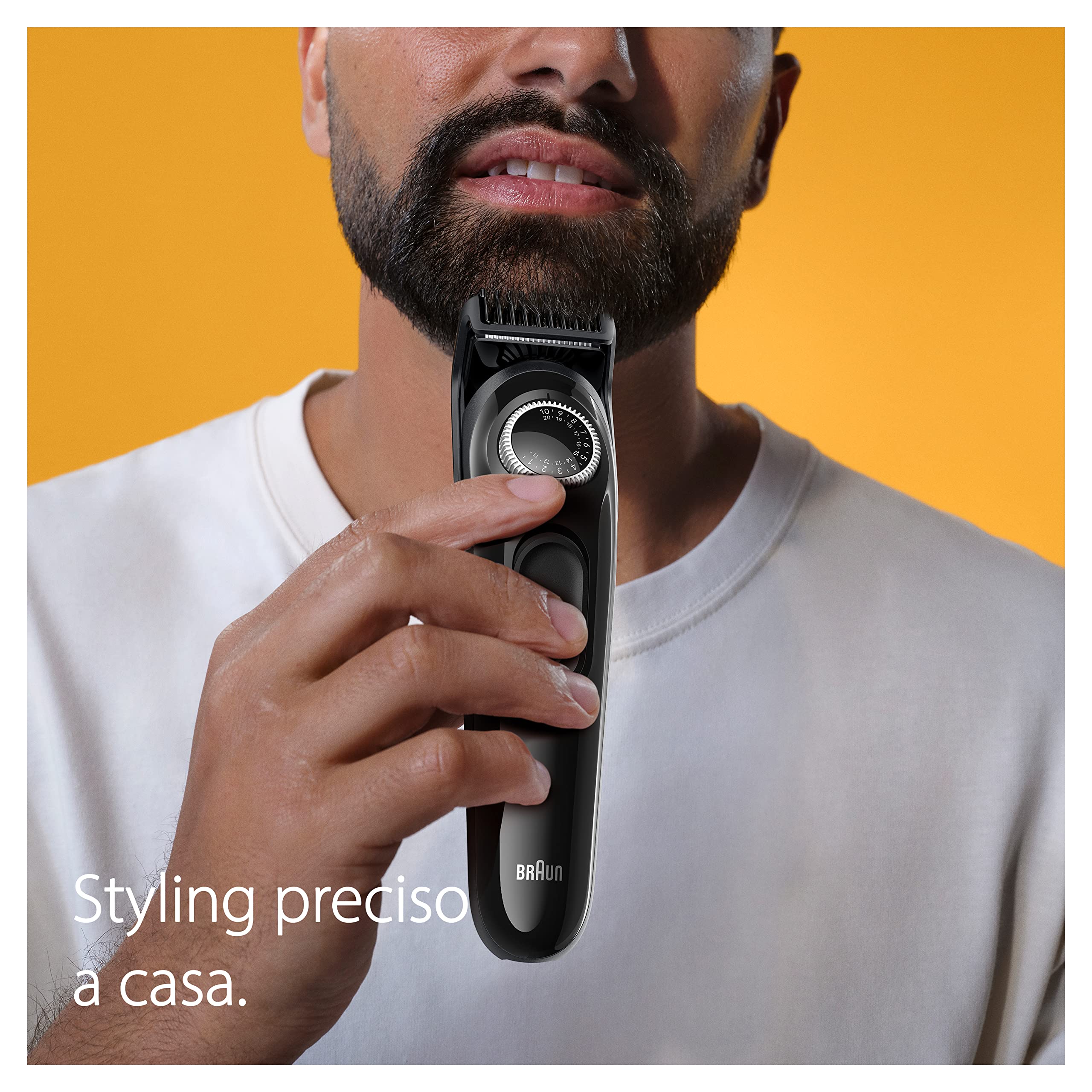 Braun Series 3 RASOIO ELETTRICO BARBA, Con lama barba Ultra Affilata, REGOLABARBA UOMO 40 Lunghezze, 50 Minuti Di Utilizzo Senza Fili, BT3410 Nero