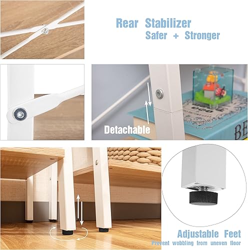 Miniatura 7 de JJS Estantería industrial de 4 niveles, estantería rústica independiente, estante de almacenamiento para plantas para sala de estar, oficina en