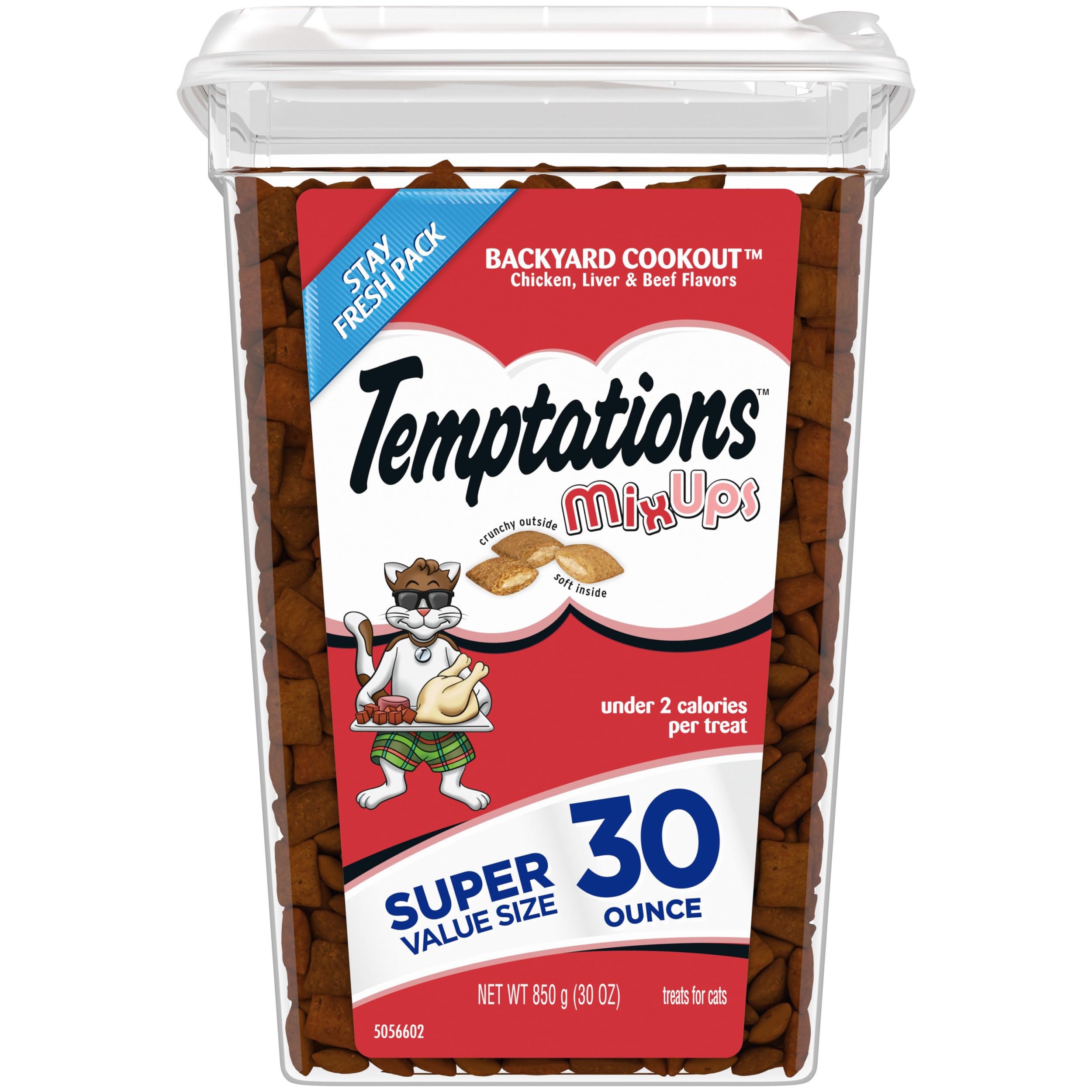 TEMPTATIONS MixUps Cat Treats BACKYARD COOKOUT Flavor, 30 oz. Tub