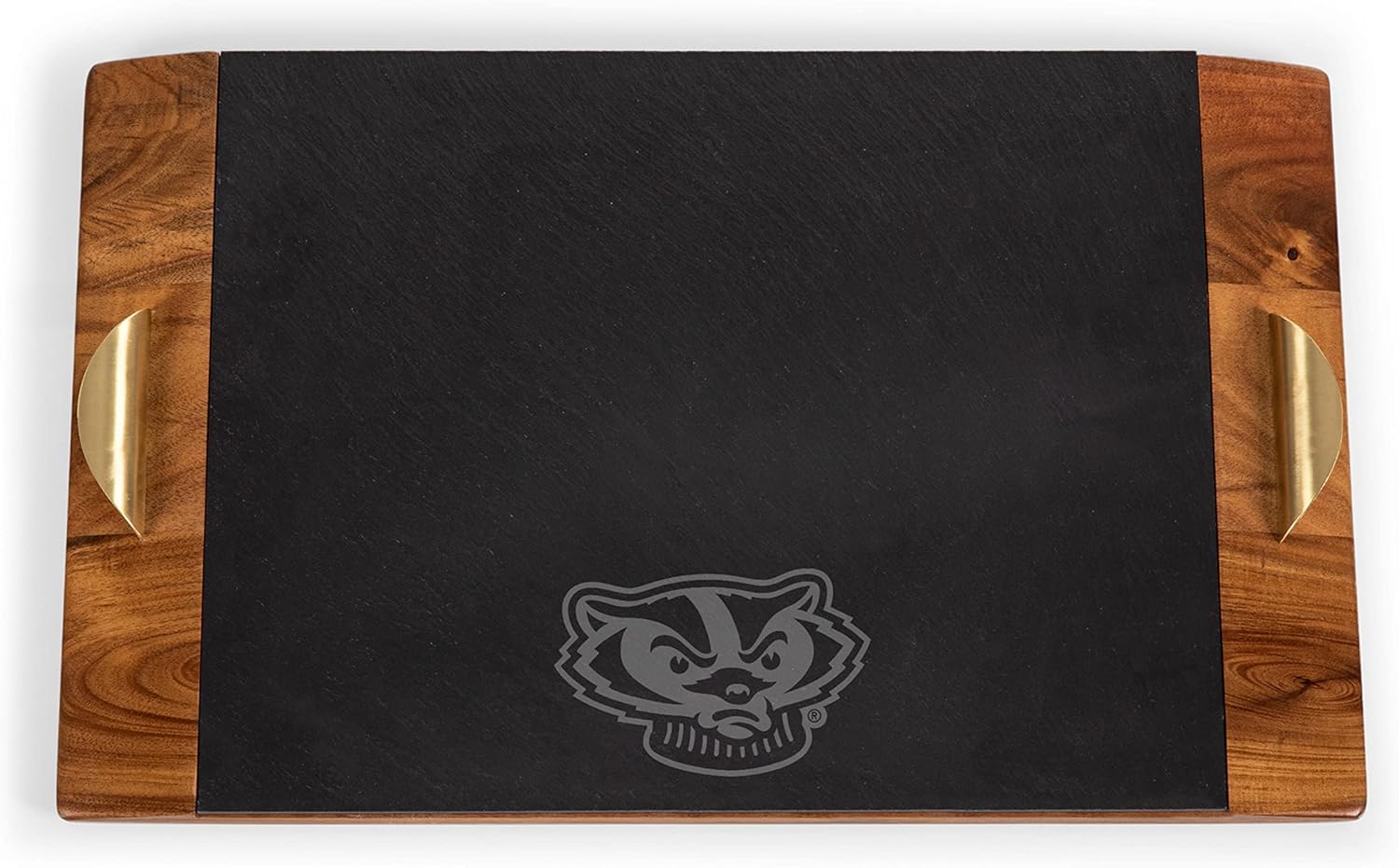PICNIC TIME NCAA Unisex-Adult NCAA Covina Acacia and Slate Serving Tray, Charcuterie Board Set