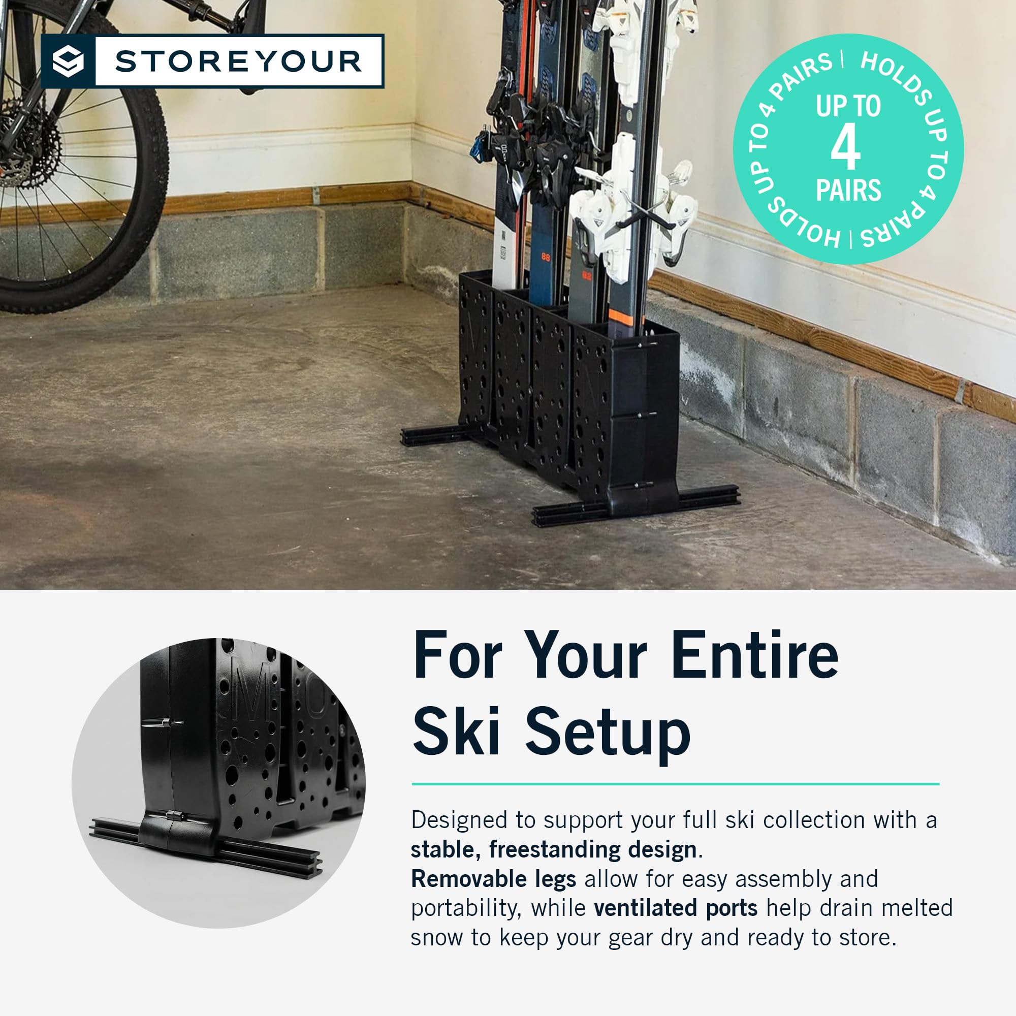 Amazon.co.jp: StoreYourBoard Telluride スキー収納ラック - 自立式