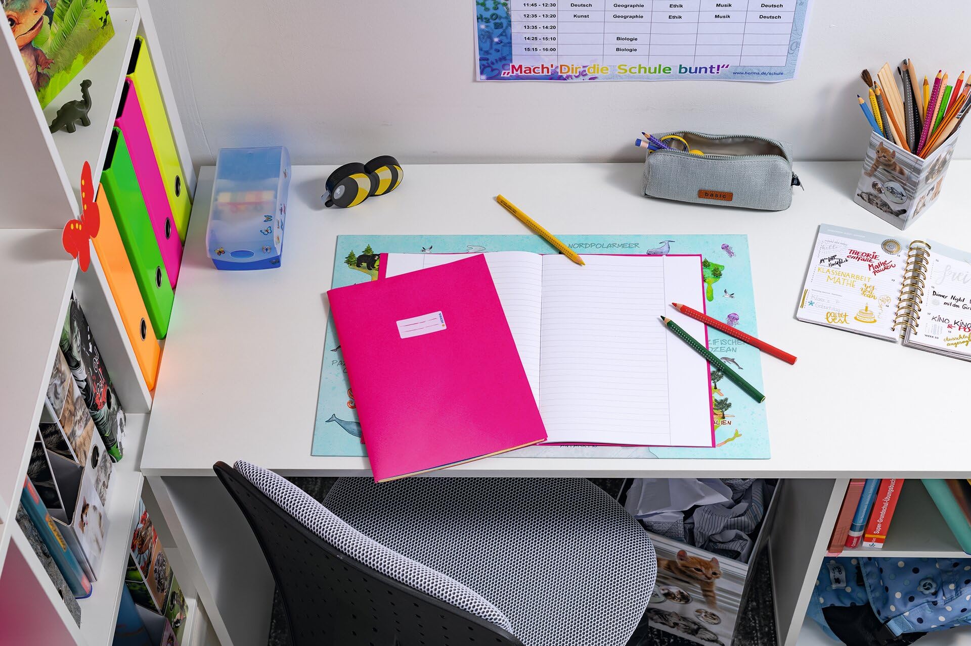 Herma Copertine Per Libri A4 - Confezione Da 10 Pezzi, Colorate E Trasparenti, Con Etichetta