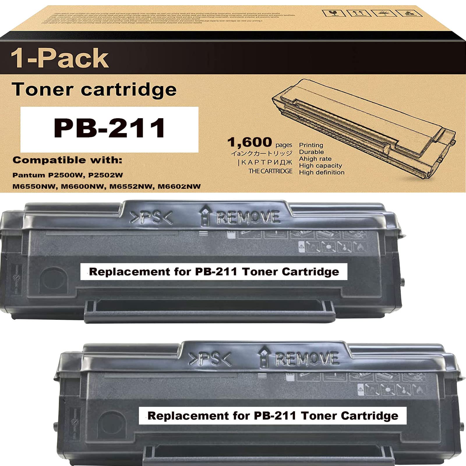 RLMINK Generic Replacement for PB-211 PB-211 EV Toner for M6550 M6550N M6550W M6552NW M6600 M6600N M6600W P2207 P2500 P2500NW P2500W P2502w Printer(