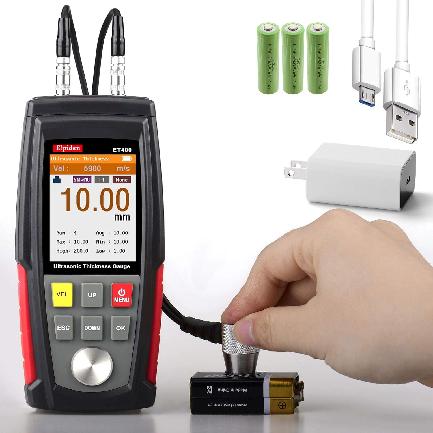 Elpidan Ultrasonic Thickness Gauge Tester Steel Metal Thickness