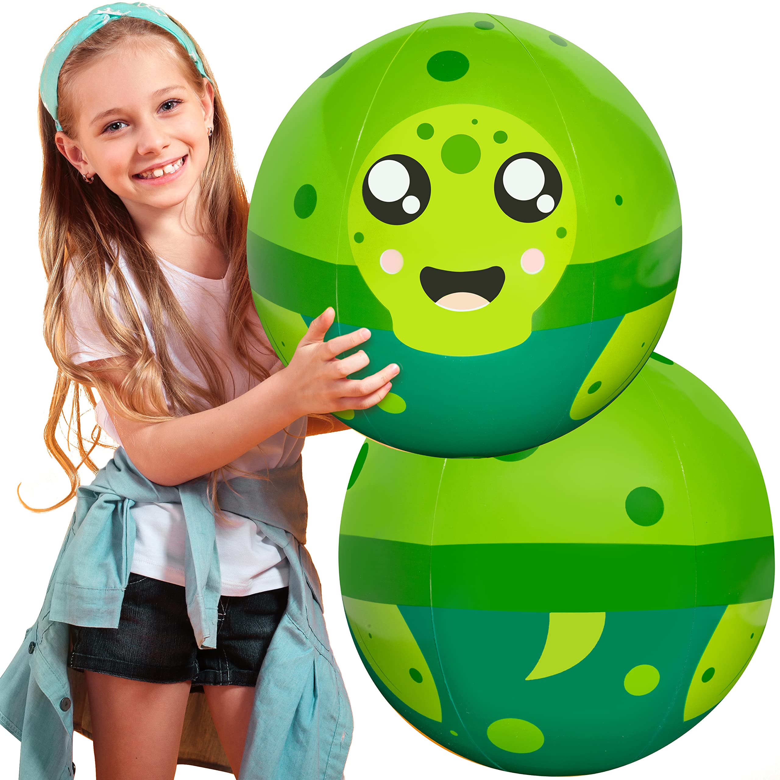'Aquamazing Giant Heavy Duty 16'' Beach Ball for Kids, Adults, & Toddlers, XL 4x Thicker PVC Durable Pool Float-Water Toy for Volleyball, Game Play, Summer Camp Activity, Swimming Party Favor'