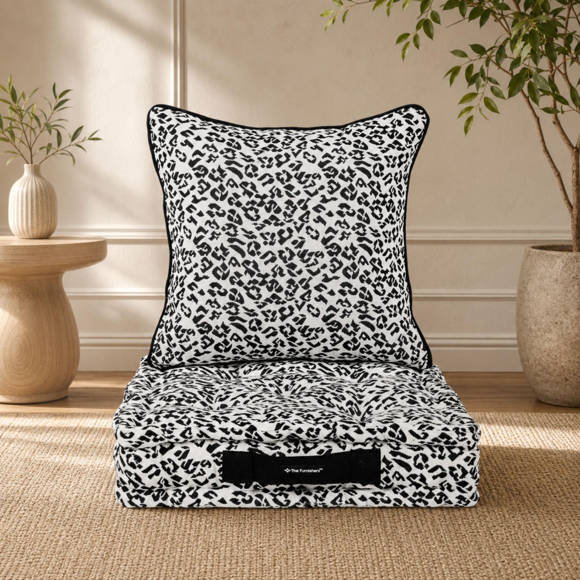 Orange Woven Floor Cushion - Cozy Seating & Meditation -18