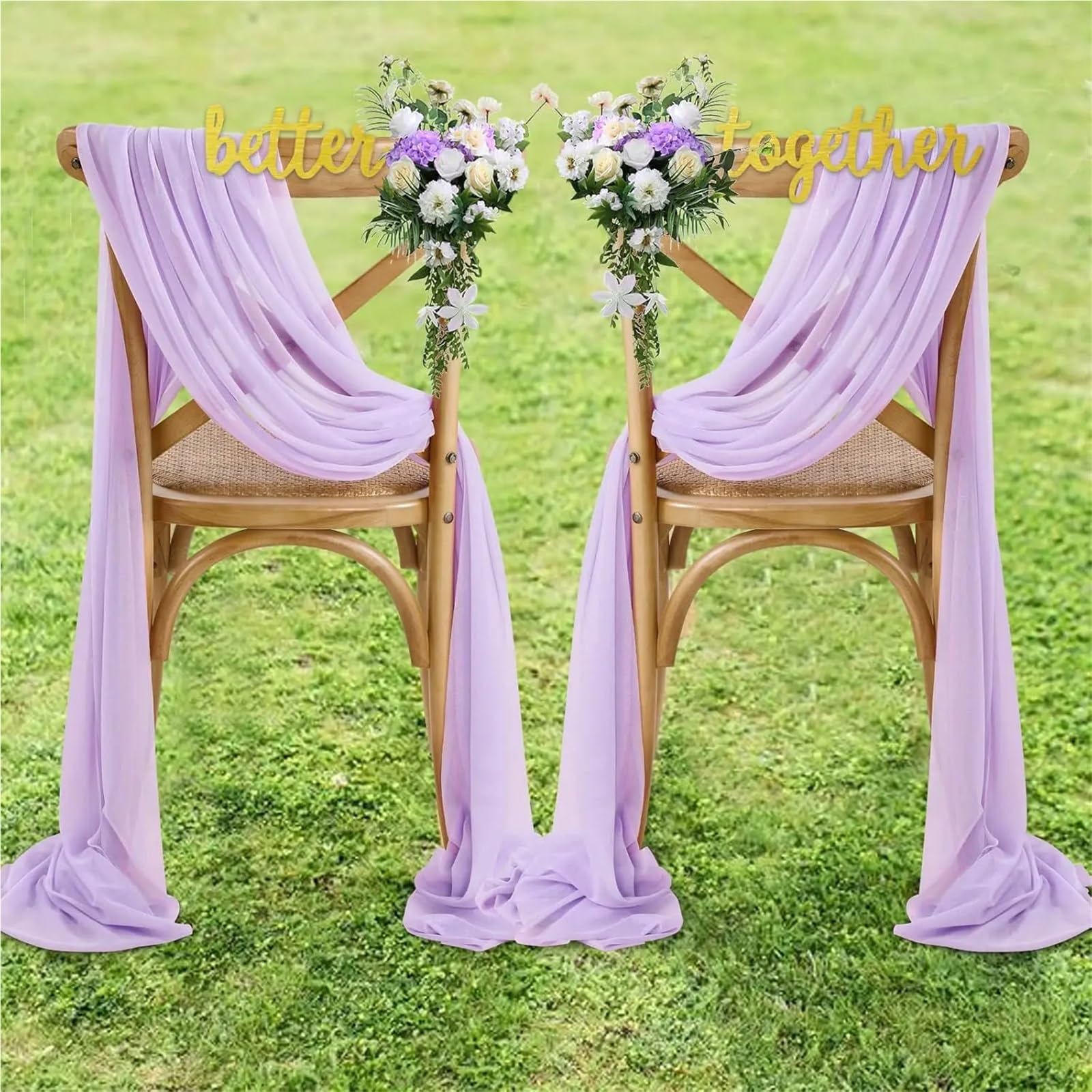 Stuhlschleife Hochzeit Set of 10 Like Chiffon Chair Sashes Wedding Decoration for Aisle Decorations Party Banquet Event Baby Shower，17x250cm Long(Dusty Gray)