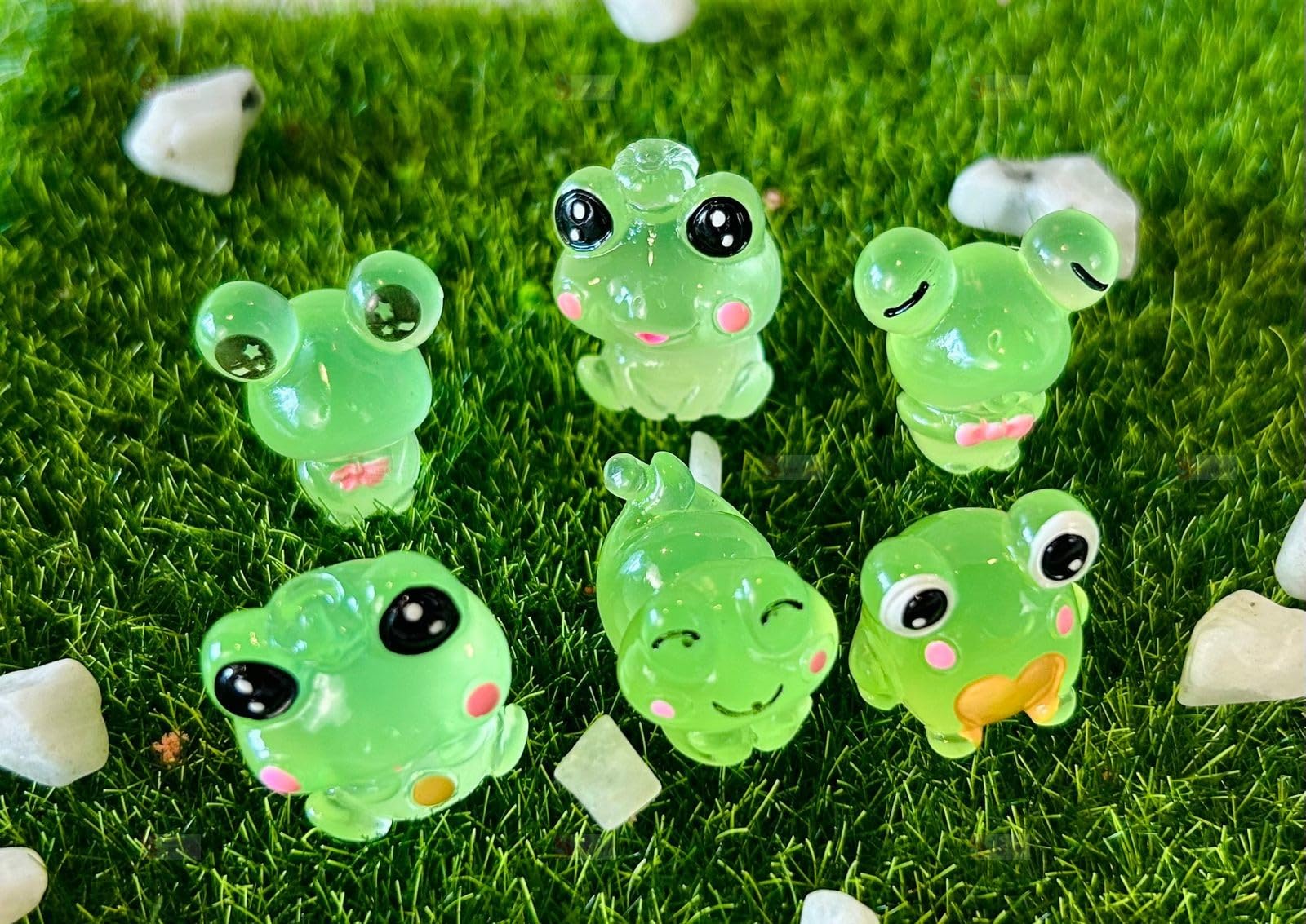 Frog Miniatures - Cute Resin Figurines for Home & Car -1
