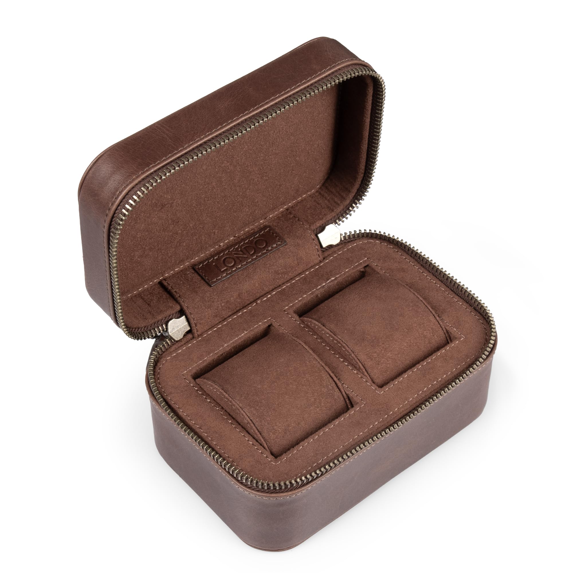 Londo Kensley - Cofanetto per orologi in vera pelle, protettivo, elegante, elegante, da collezione, organizer per orologi da polso di lusso da uomo e da donna (marrone)