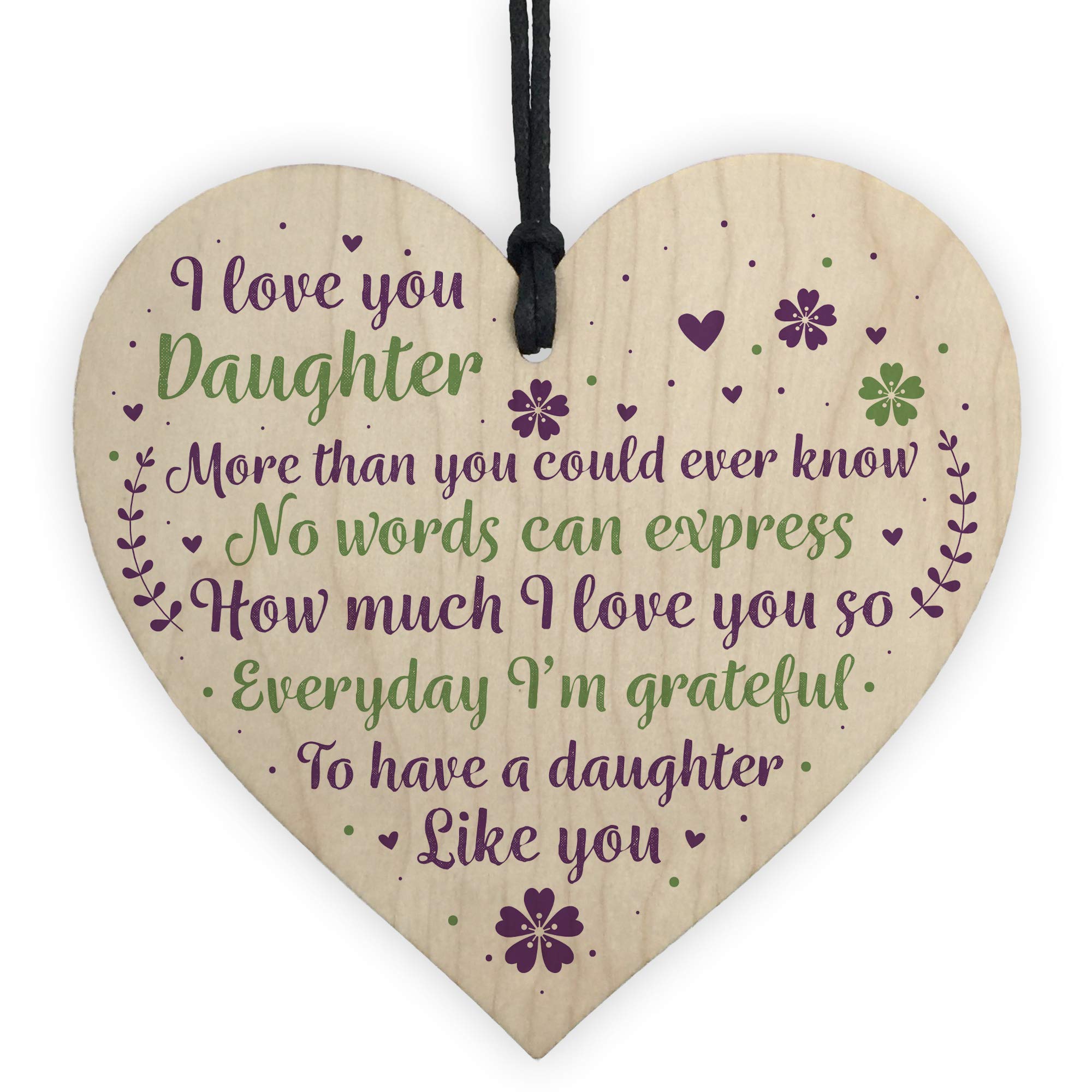 Red Ocean Daughter Gifts From Mum Mother And Daughter Gifts Wooden Heart Plaque Gift For Christmas Birthday Keepsake