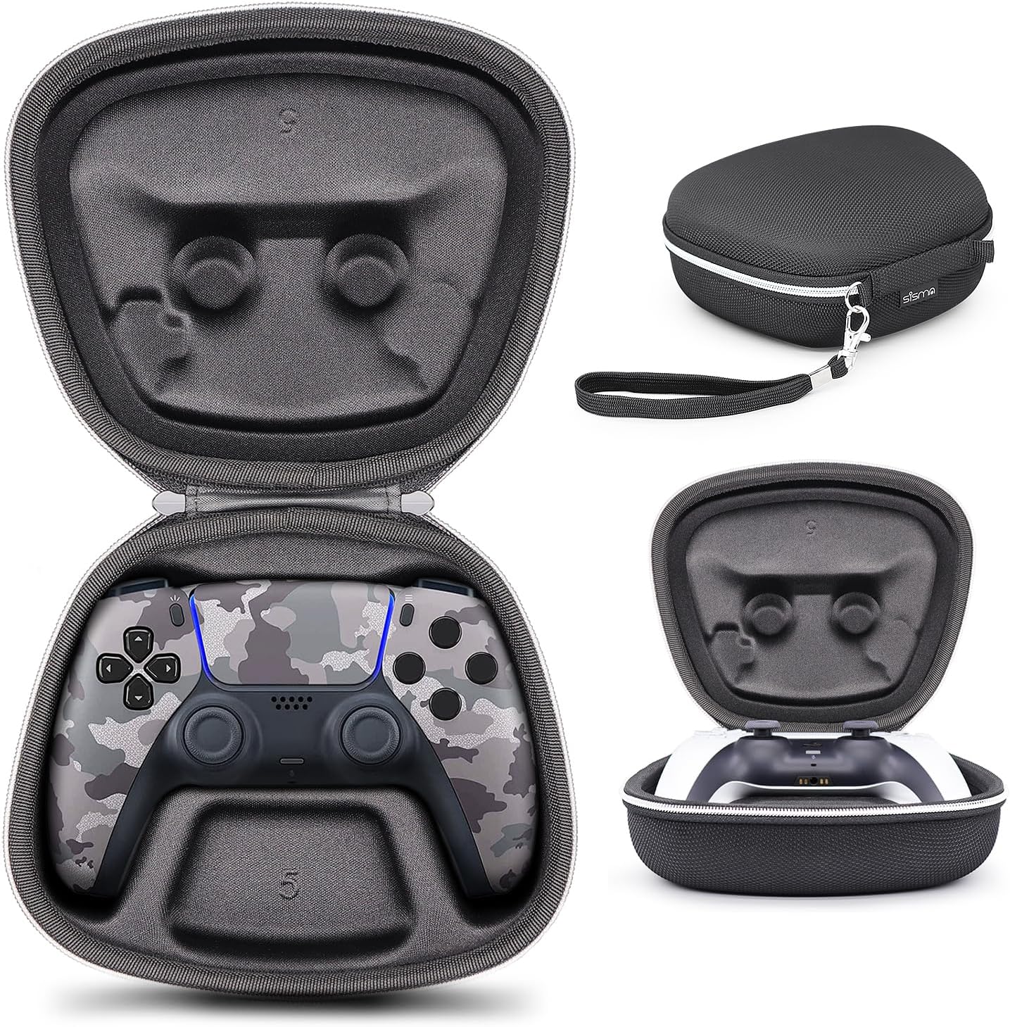 sisma Carry Case Compatible with PS5 DualSense Wireless Controller, PlayStation 5 Controller Travel Protective Case Home Safekeeping Storage Bag