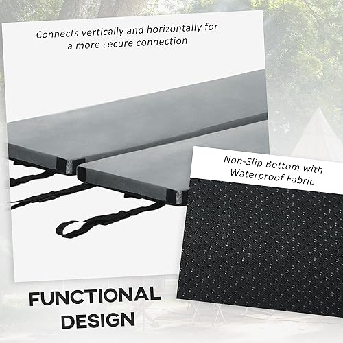 Miniatura 5 de Outsunny Sleeping Mat, Camping Mattress Pad with Dual-Foam Memory Foam, Roll-Up Design with Bag, Waterproof Portable Camping Sleeping Gear, 70.75",