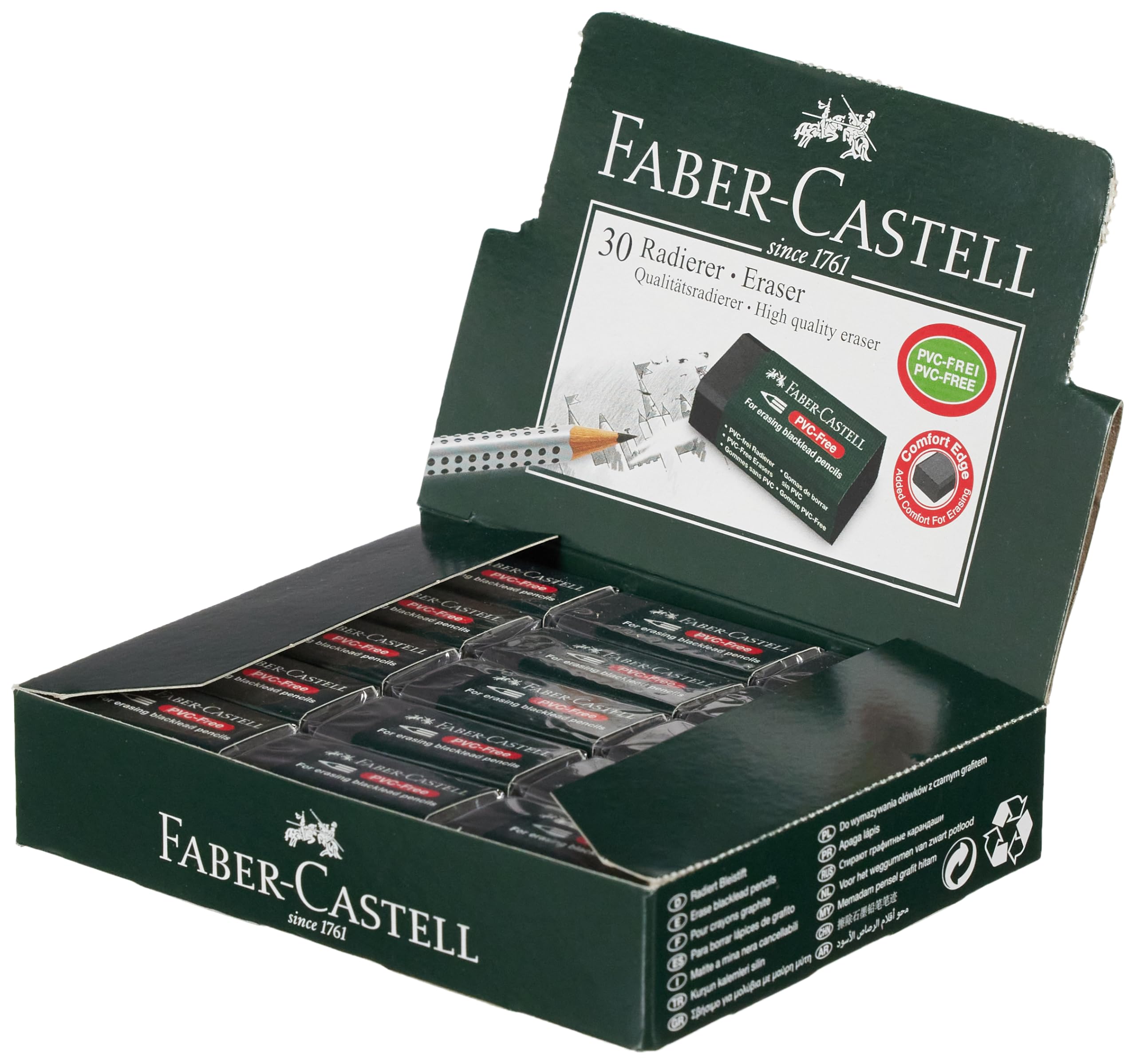 Faber-Castell Gomme noire 7089, lot de 30