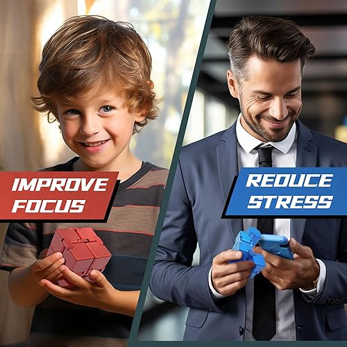 Miniatura 7 de Cubo infinito de metal, juguetes antiestrés para adultos, juguetes antiestrés para niños de 8 a 12 años, para adultos para ansiedad y estrés,