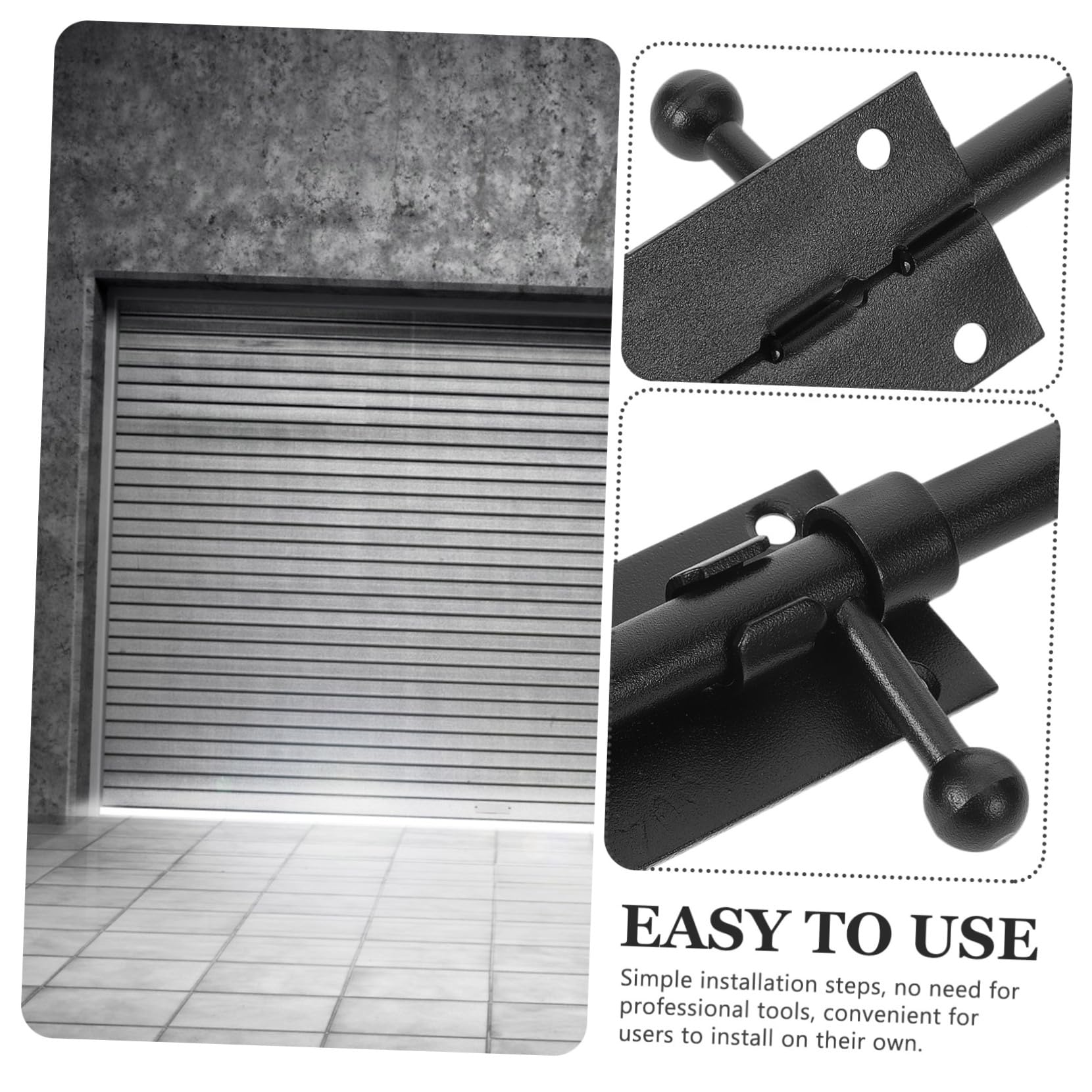 Serratura Scorrevole in Acciaio Inox per Porta Garage e Cancelli, Chiavistello a Bullone Resistente, Chiusura Sicurezza per Porte Interne Bagno e Camera