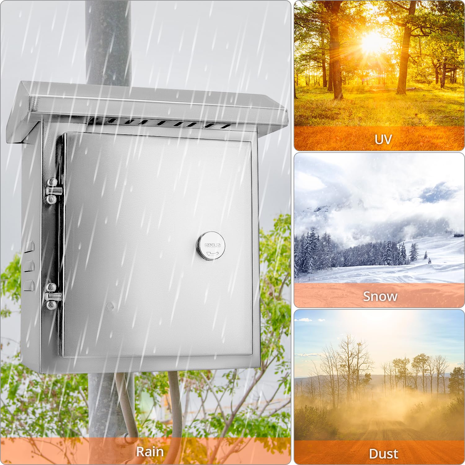 QWORK® Coffret Electrique Etanche Exterieur - 32X25X16 cm - Acier Inoxydable 304 - Boîte Électrique Mural à Serrure