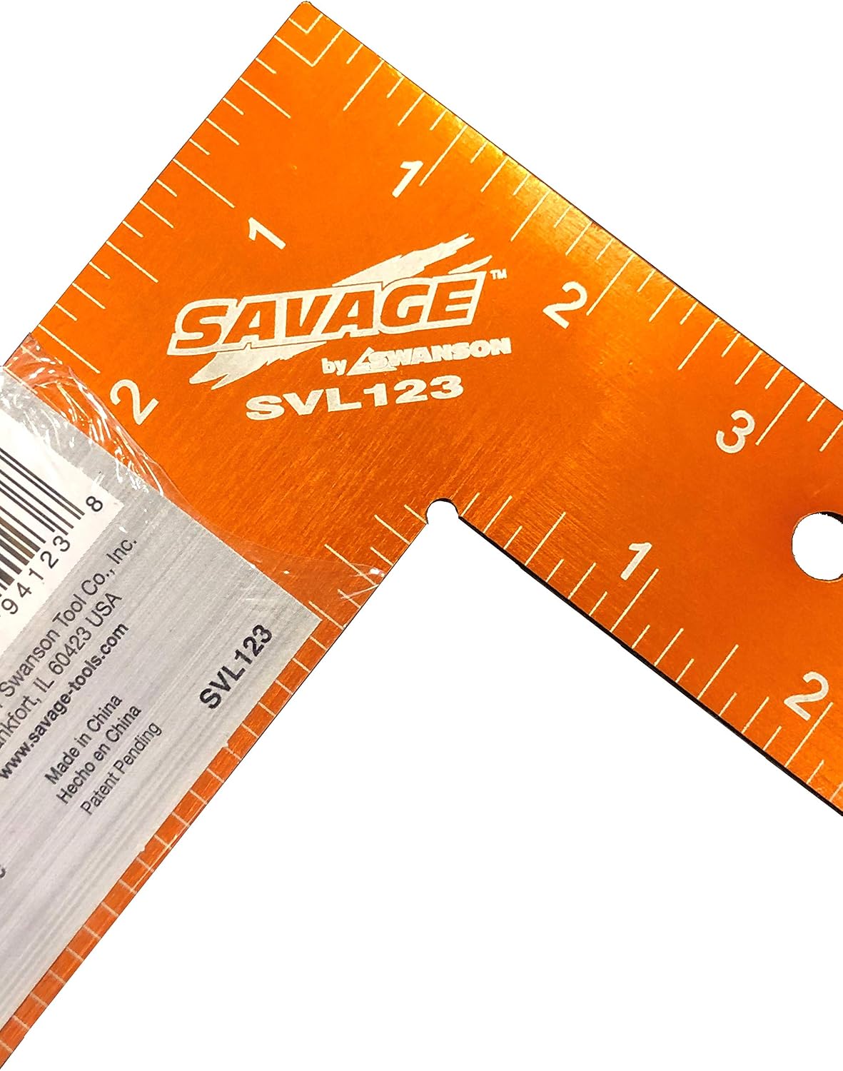 Swanson Tool Co SVL123 Savage 16"x24" Builder Square, Anodized, with Laser-etched Scale