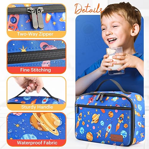 Miniatura 3 de Lonchera para niños, bolsas de almuerzo para mujeres y hombres, hielera aislada, reutilizable, lindos, contenedores de almuerzo para niños y niñas,