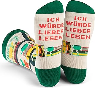 Socken für Bücherfreaks, Leher und Gamer - Witziges Lesegeschenk für Buchliebhaber, Lehrer Buch Geschenk