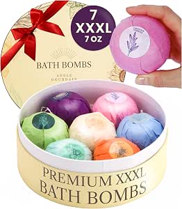 XXXL Bath Bombs for Women Gift Set, 7 Pack, Spa Scents, 200g each
