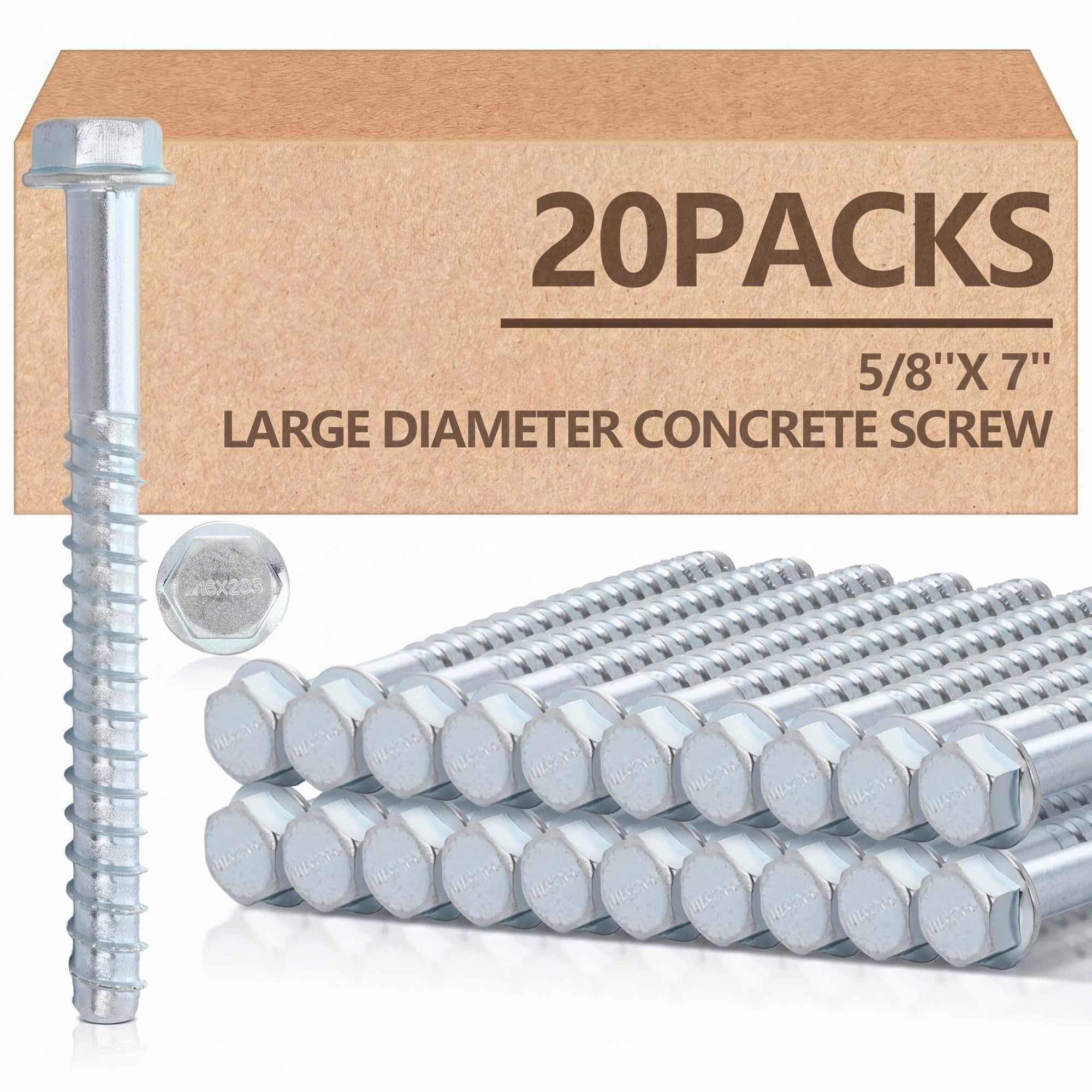 Photo 1 of Tandefio 5/8" x 7" Concrete Screws (40-Pack)