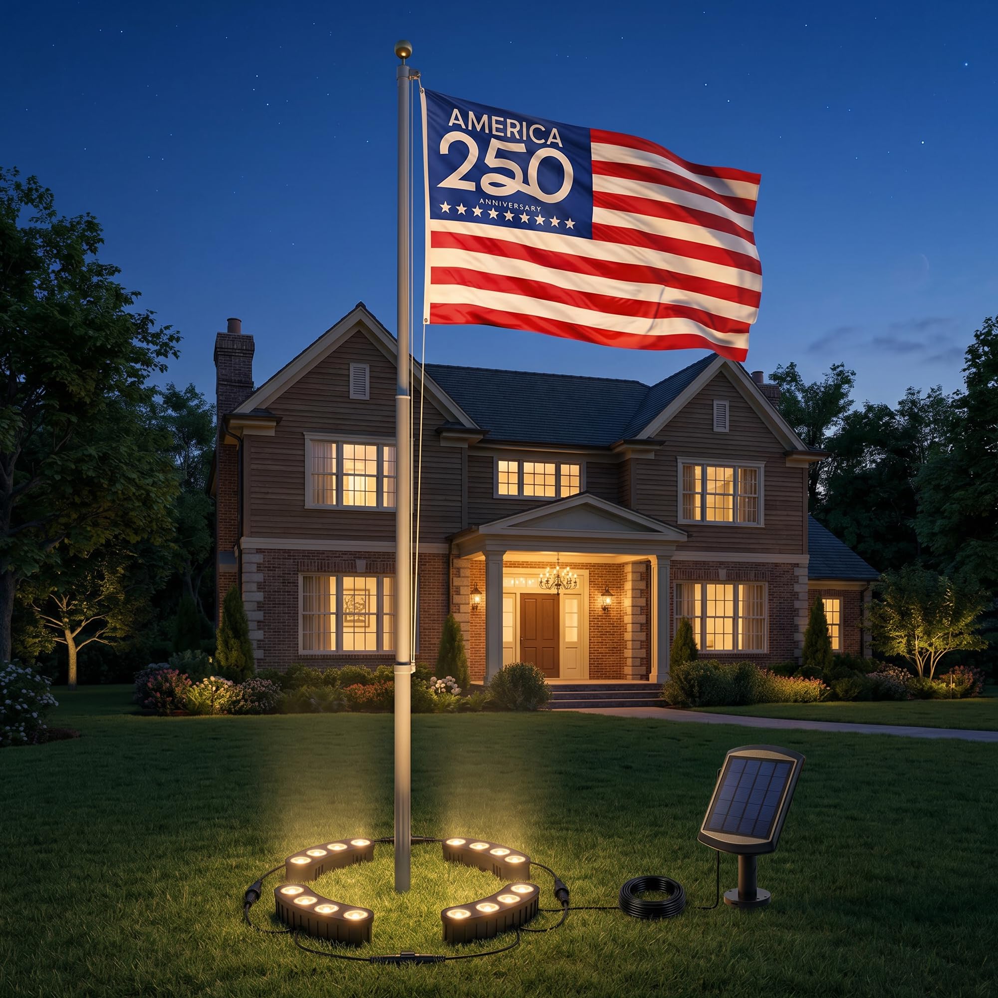 Sublume Luces solares de palmera para exteriores, 2000 mAh, luces ascendentes de paisaje brillante para árbol grande, IP65 impermeable, focos LED de instalación 2-1 con batería mejorada para jardín